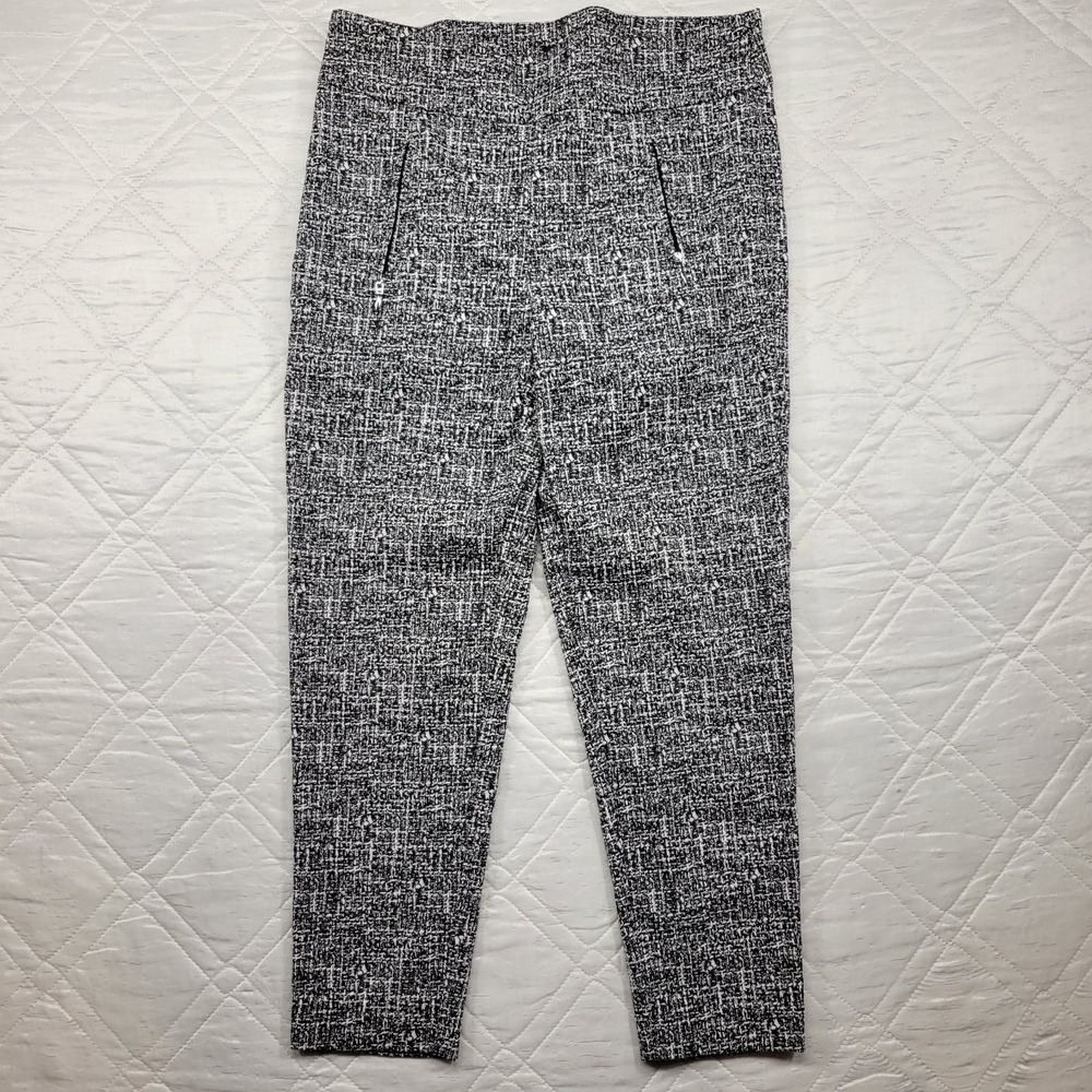 SOHO black and white pull on dress pants size PL (waist 32)
